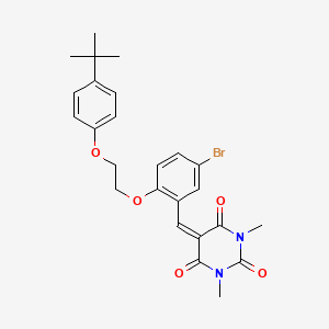 molecular formula C25H27BrN2O5 B15039408 5-({5-Bromo-2-[2-(4-tert-butylphenoxy)ethoxy]phenyl}methylidene)-1,3-dimethyl-1,3-diazinane-2,4,6-trione 