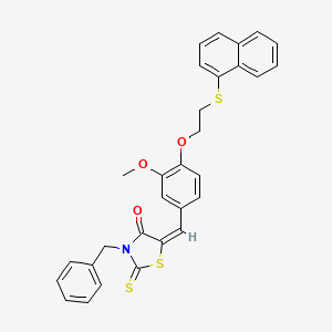 (5E)-3-benzyl-5-{3-methoxy-4-[2-(naphthalen-1-ylsulfanyl)ethoxy]benzylidene}-2-thioxo-1,3-thiazolidin-4-one