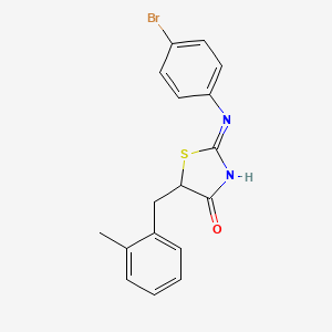 (2E)-2-[(4-bromophenyl)imino]-5-(2-methylbenzyl)-1,3-thiazolidin-4-one