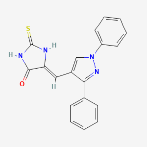 molecular formula C19H14N4OS B15039461 (5Z)-5-[(1,3-diphenyl-1H-pyrazol-4-yl)methylidene]-2-thioxoimidazolidin-4-one 