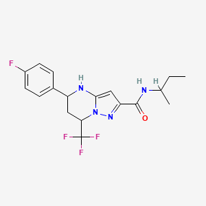 molecular formula C18H20F4N4O B15039512 N-(butan-2-yl)-5-(4-fluorophenyl)-7-(trifluoromethyl)-4,5,6,7-tetrahydropyrazolo[1,5-a]pyrimidine-2-carboxamide 