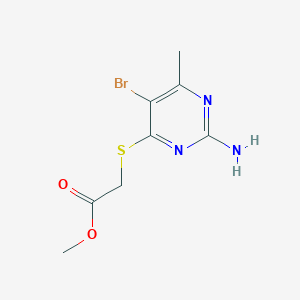 molecular formula C8H10BrN3O2S B15039534 Methyl [(2-amino-5-bromo-6-methylpyrimidin-4-yl)sulfanyl]acetate 