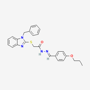 2-[(1-benzyl-1H-benzimidazol-2-yl)sulfanyl]-N'-[(E)-(4-propoxyphenyl)methylidene]acetohydrazide