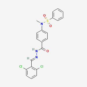 molecular formula C21H17Cl2N3O3S B15039545 N-(4-{[(2E)-2-(2,6-dichlorobenzylidene)hydrazinyl]carbonyl}phenyl)-N-methylbenzenesulfonamide 