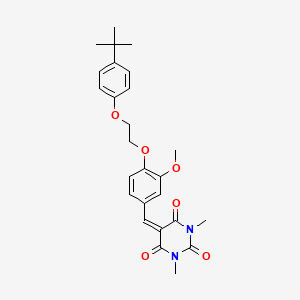 5-({4-[2-(4-Tert-butylphenoxy)ethoxy]-3-methoxyphenyl}methylidene)-1,3-dimethyl-1,3-diazinane-2,4,6-trione