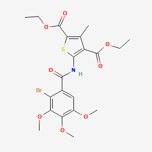 molecular formula C21H24BrNO8S B15039548 Diethyl 5-{[(2-bromo-3,4,5-trimethoxyphenyl)carbonyl]amino}-3-methylthiophene-2,4-dicarboxylate 