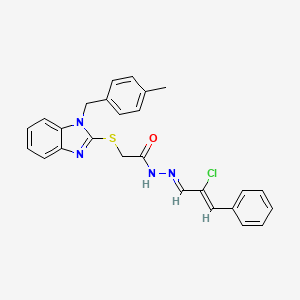 N'-[(1E,2Z)-2-chloro-3-phenylprop-2-en-1-ylidene]-2-{[1-(4-methylbenzyl)-1H-benzimidazol-2-yl]sulfanyl}acetohydrazide