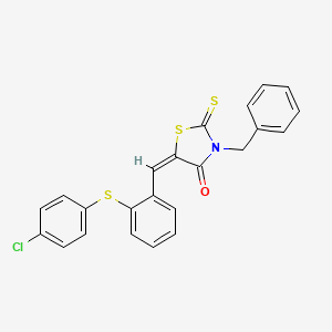 (5E)-3-benzyl-5-{2-[(4-chlorophenyl)sulfanyl]benzylidene}-2-thioxo-1,3-thiazolidin-4-one