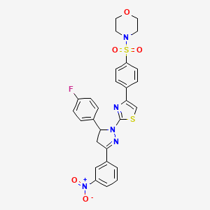 4-[(4-{2-[5-(4-fluorophenyl)-3-(3-nitrophenyl)-4,5-dihydro-1H-pyrazol-1-yl]-1,3-thiazol-4-yl}phenyl)sulfonyl]morpholine