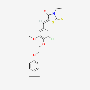 (5Z)-5-{4-[2-(4-tert-butylphenoxy)ethoxy]-3-chloro-5-methoxybenzylidene}-3-ethyl-2-thioxo-1,3-thiazolidin-4-one