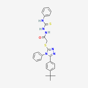 2-({[5-(4-tert-butylphenyl)-4-phenyl-4H-1,2,4-triazol-3-yl]sulfanyl}acetyl)-N-phenylhydrazinecarbothioamide