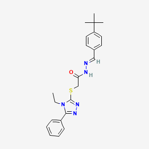 N'-[(E)-(4-tert-butylphenyl)methylidene]-2-[(4-ethyl-5-phenyl-4H-1,2,4-triazol-3-yl)sulfanyl]acetohydrazide