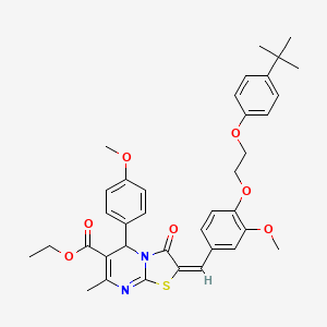 ethyl (2E)-2-{4-[2-(4-tert-butylphenoxy)ethoxy]-3-methoxybenzylidene}-5-(4-methoxyphenyl)-7-methyl-3-oxo-2,3-dihydro-5H-[1,3]thiazolo[3,2-a]pyrimidine-6-carboxylate