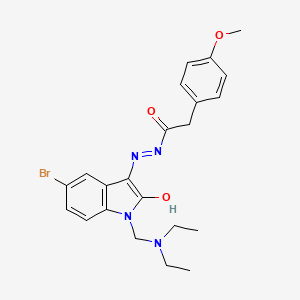 N'-{(3Z)-5-bromo-1-[(diethylamino)methyl]-2-oxo-1,2-dihydro-3H-indol-3-ylidene}-2-(4-methoxyphenyl)acetohydrazide