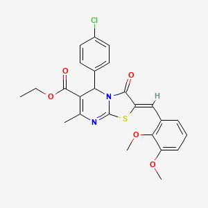 ethyl (2Z)-5-(4-chlorophenyl)-2-(2,3-dimethoxybenzylidene)-7-methyl-3-oxo-2,3-dihydro-5H-[1,3]thiazolo[3,2-a]pyrimidine-6-carboxylate