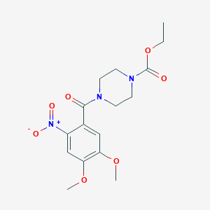 molecular formula C16H21N3O7 B15039733 Ethyl 4-(4,5-dimethoxy-2-nitrobenzoyl)piperazine-1-carboxylate 