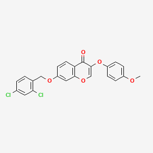 molecular formula C23H16Cl2O5 B15039748 7-[(2,4-dichlorobenzyl)oxy]-3-(4-methoxyphenoxy)-4H-chromen-4-one 