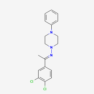 molecular formula C18H19Cl2N3 B15039756 N-(1-(3,4-Dichlorophenyl)ethylidene)-4-phenyl-1-piperazinamine 