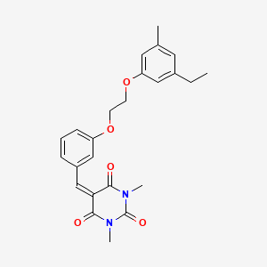 molecular formula C24H26N2O5 B15039775 5-({3-[2-(3-Ethyl-5-methylphenoxy)ethoxy]phenyl}methylidene)-1,3-dimethyl-1,3-diazinane-2,4,6-trione 