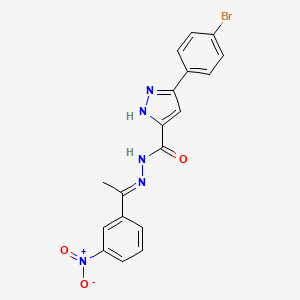 3-(4-bromophenyl)-N'-[(1E)-1-(3-nitrophenyl)ethylidene]-1H-pyrazole-5-carbohydrazide