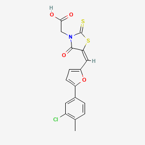 [(5E)-5-{[5-(3-chloro-4-methylphenyl)furan-2-yl]methylidene}-4-oxo-2-thioxo-1,3-thiazolidin-3-yl]acetic acid