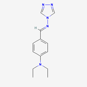 molecular formula C13H17N5 B15039796 N-{(E)-[4-(diethylamino)phenyl]methylidene}-4H-1,2,4-triazol-4-amine 