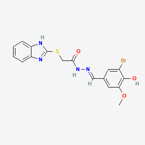 molecular formula C17H15BrN4O3S B15039801 2-(1H-benzimidazol-2-ylsulfanyl)-N'-[(E)-(3-bromo-4-hydroxy-5-methoxyphenyl)methylidene]acetohydrazide 