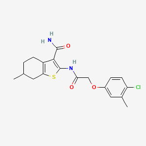 molecular formula C19H21ClN2O3S B15039812 2-{[(4-Chloro-3-methylphenoxy)acetyl]amino}-6-methyl-4,5,6,7-tetrahydro-1-benzothiophene-3-carboxamide 