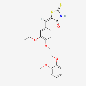 (5E)-5-{3-ethoxy-4-[2-(2-methoxyphenoxy)ethoxy]benzylidene}-2-thioxo-1,3-thiazolidin-4-one