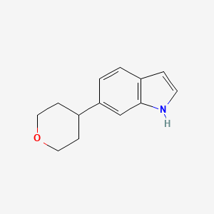 molecular formula C13H15NO B1503984 6-(Tetrahydro-pyran-4-YL)-1H-indole CAS No. 885273-37-0