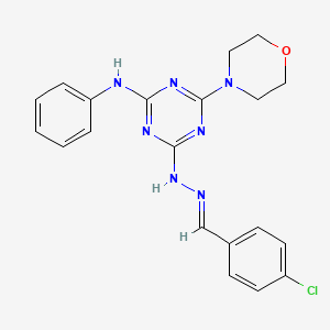 4-[(2E)-2-(4-chlorobenzylidene)hydrazinyl]-6-(morpholin-4-yl)-N-phenyl-1,3,5-triazin-2-amine