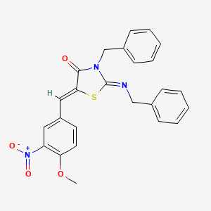 (2E,5Z)-3-benzyl-2-(benzylimino)-5-(4-methoxy-3-nitrobenzylidene)-1,3-thiazolidin-4-one