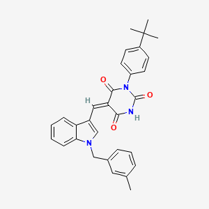 molecular formula C31H29N3O3 B15039879 (5E)-1-(4-tert-butylphenyl)-5-{[1-(3-methylbenzyl)-1H-indol-3-yl]methylidene}pyrimidine-2,4,6(1H,3H,5H)-trione 