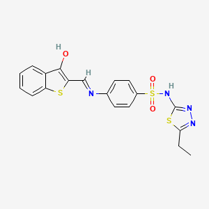 N-(5-ethyl-1,3,4-thiadiazol-2-yl)-4-{[(E)-(3-oxo-1-benzothiophen-2(3H)-ylidene)methyl]amino}benzenesulfonamide