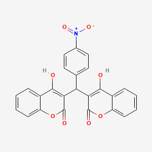 molecular formula C25H15NO8 B15039919 4-Hydroxy-3-[(4-hydroxy-2-oxo-chromen-3-yl)-(4-nitrophenyl)methyl]chromen-2-one CAS No. 10172-70-0