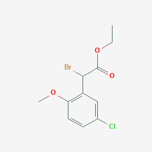 molecular formula C11H12BrClO3 B1503992 Ethyl 2-bromo-2-(5-chloro-2-methoxyphenyl)acetate CAS No. 1050481-79-2