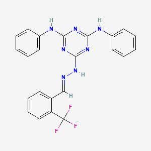 N,N'-diphenyl-6-{(2E)-2-[2-(trifluoromethyl)benzylidene]hydrazinyl}-1,3,5-triazine-2,4-diamine