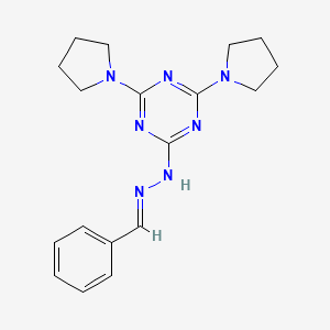 2-[(2E)-2-benzylidenehydrazinyl]-4,6-di(pyrrolidin-1-yl)-1,3,5-triazine