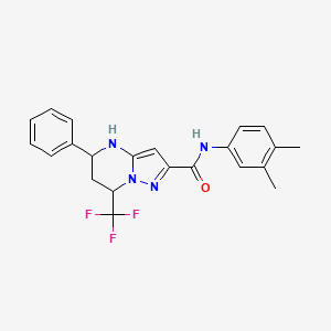 N-(3,4-dimethylphenyl)-5-phenyl-7-(trifluoromethyl)-4,5,6,7-tetrahydropyrazolo[1,5-a]pyrimidine-2-carboxamide