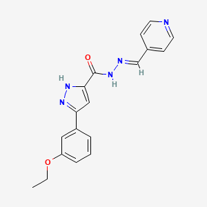 3-(3-ethoxyphenyl)-N'-[(E)-pyridin-4-ylmethylidene]-1H-pyrazole-5-carbohydrazide