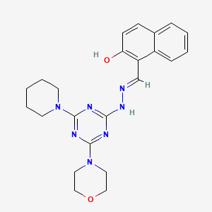 1-[(E)-{2-[4-(morpholin-4-yl)-6-(piperidin-1-yl)-1,3,5-triazin-2-yl]hydrazinylidene}methyl]naphthalen-2-ol