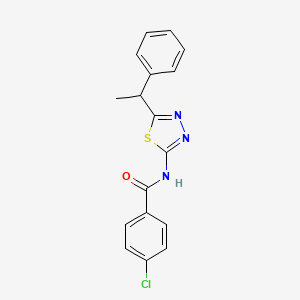 4-chloro-N-[5-(1-phenylethyl)-1,3,4-thiadiazol-2-yl]benzamide