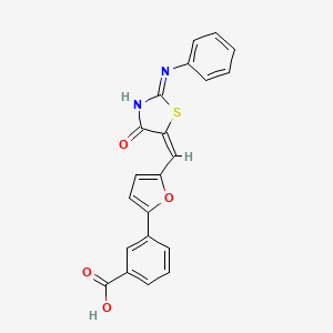 3-(5-{(E)-[4-oxo-2-(phenylamino)-1,3-thiazol-5(4H)-ylidene]methyl}furan-2-yl)benzoic acid