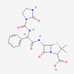 molecular formula C20H23N5O6S B15040045 3,3-Dimethyl-7-oxo-6-{[{[(2-oxoimidazolidin-1-yl)carbonyl]amino}(phenyl)acetyl]amino}-4-thia-1-azabicyclo[3.2.0]heptane-2-carboxylic acid 