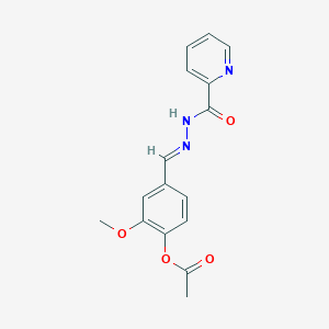 2-methoxy-4-{(E)-[2-(pyridin-2-ylcarbonyl)hydrazinylidene]methyl}phenyl acetate