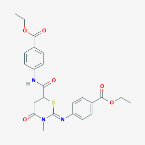 ethyl 4-{[(2Z)-6-{[4-(ethoxycarbonyl)phenyl]carbamoyl}-3-methyl-4-oxo-1,3-thiazinan-2-ylidene]amino}benzoate