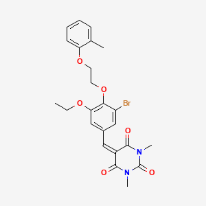 5-({3-Bromo-5-ethoxy-4-[2-(2-methylphenoxy)ethoxy]phenyl}methylidene)-1,3-dimethyl-1,3-diazinane-2,4,6-trione