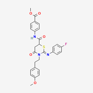 Methyl 4-[(2Z)-2-[(4-fluorophenyl)imino]-3-[2-(4-methoxyphenyl)ethyl]-4-oxo-1,3-thiazinane-6-amido]benzoate