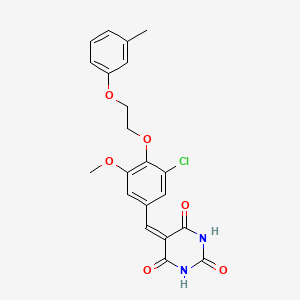 5-({3-Chloro-5-methoxy-4-[2-(3-methylphenoxy)ethoxy]phenyl}methylidene)-1,3-diazinane-2,4,6-trione