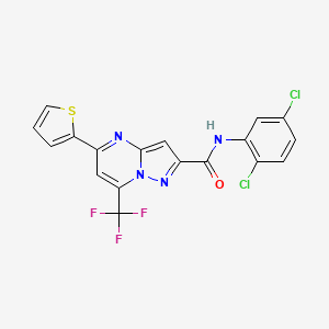 molecular formula C18H9Cl2F3N4OS B15040204 N-(2,5-dichlorophenyl)-5-(thiophen-2-yl)-7-(trifluoromethyl)pyrazolo[1,5-a]pyrimidine-2-carboxamide 